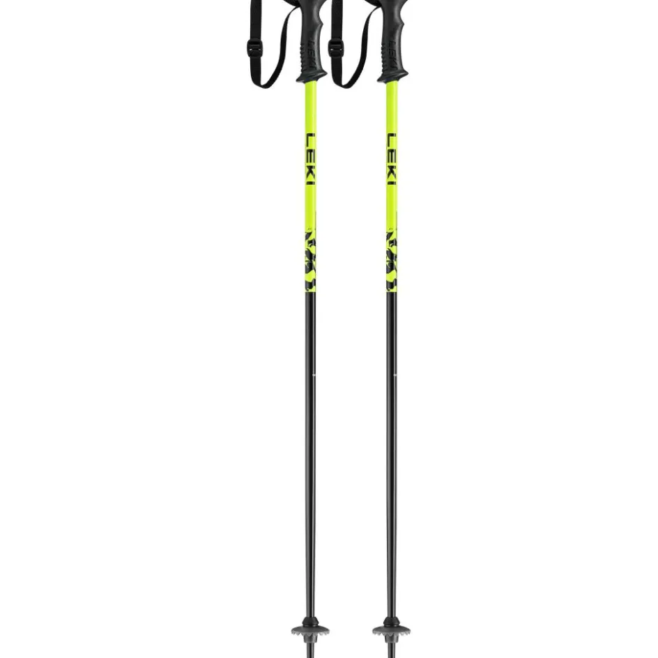 Leki Rider skistokken junior black neon yellow white