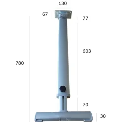 Lippert Tafelpoot aluminium bovenknik met verstelbare  T-voet