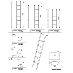 Lippert Titta aluminium ladder 150 x 28 cm