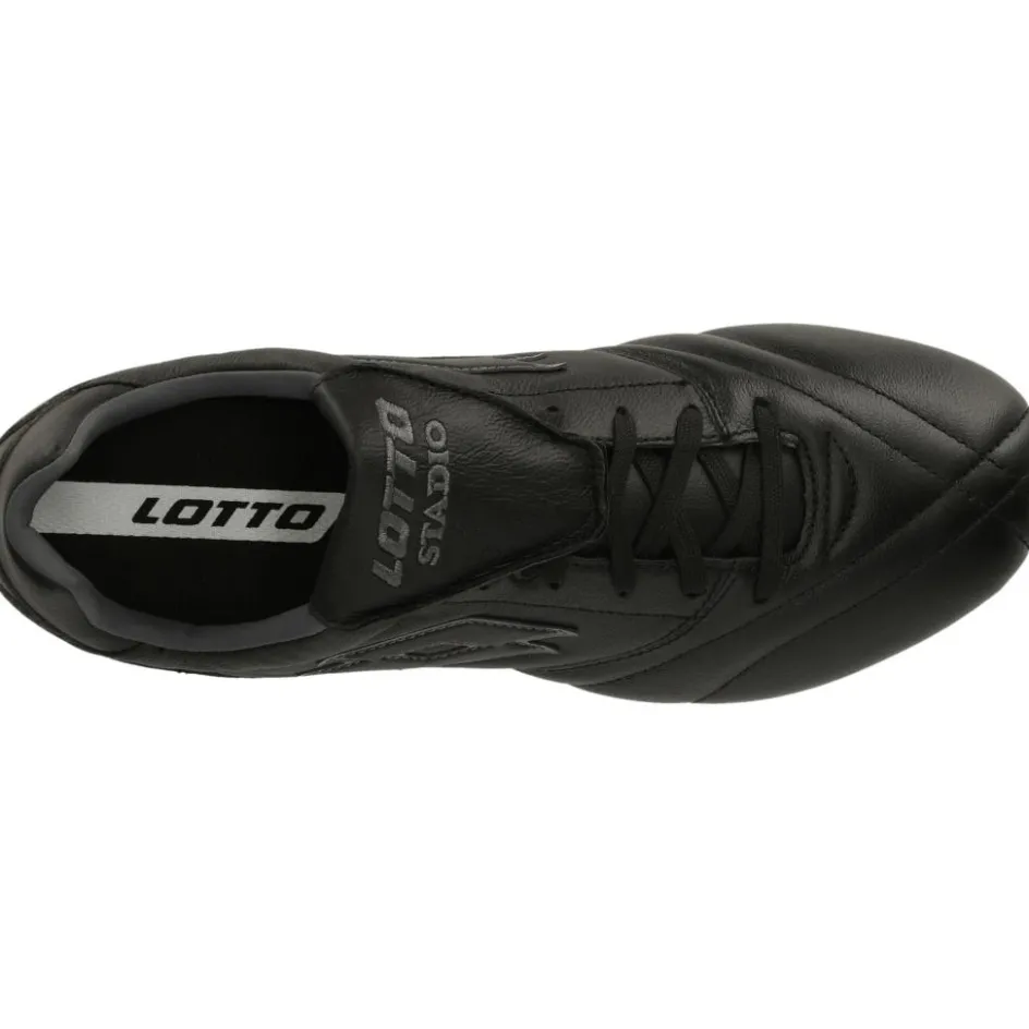 Discount Lotto Stadio 200 FG voetbalschoenen heren all black asphalt