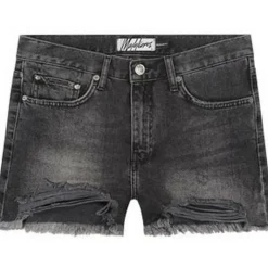 Malelions Damaged Denim short dames black