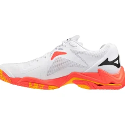 Mizuno Wave Lightning Z8 indoorschoenen heren white fiery coral 2 citrus