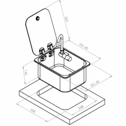 Best Navy Load  Spoelbak met glazen deksel 320 x 260
