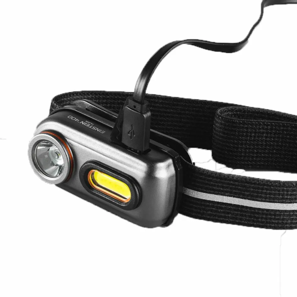 Online Nebo Einstein 400 oplaadbare hoofdlamp grijs