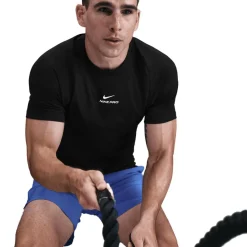 Hot Nike Pro shirt heren black white