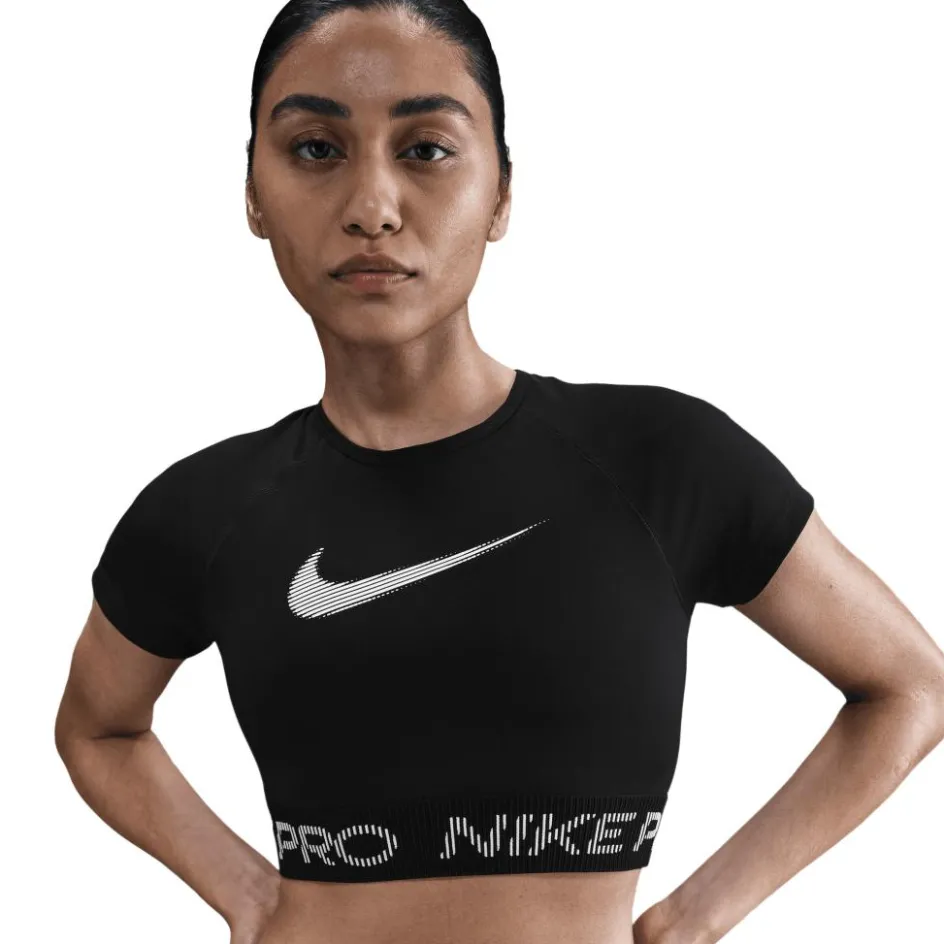 Nike Pro SS shirt dames black white white