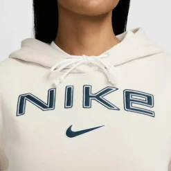 Discount Nike Sportswear Phoenix Fleece Logo hoodie dames light  orewood brown white armor