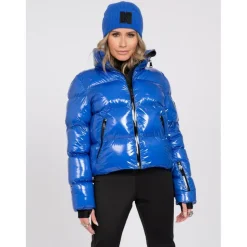 NIKKIE Gstaad Laquer winterjas dames dazzling blue