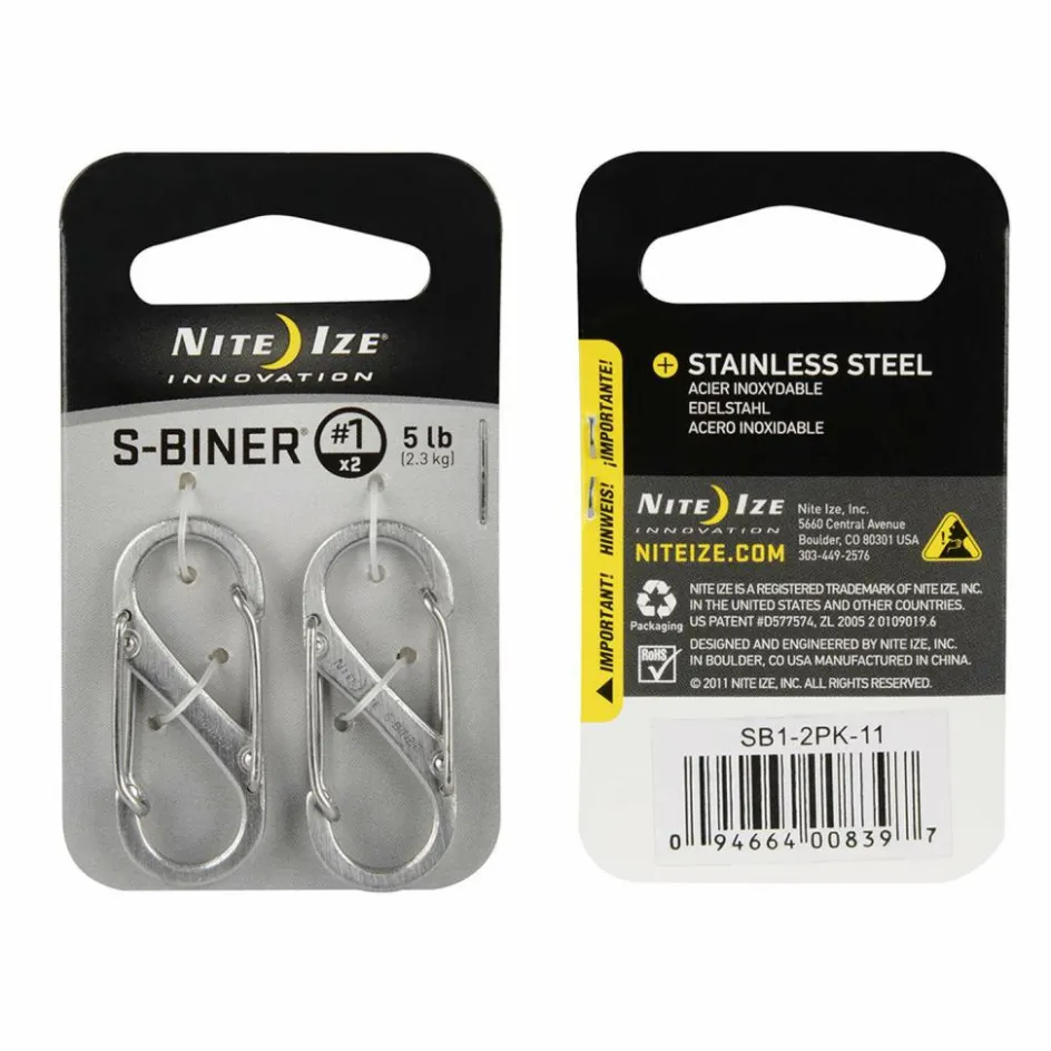 Best Nite Ize S-Biner #1 karabijnhaken zilver 2-pack