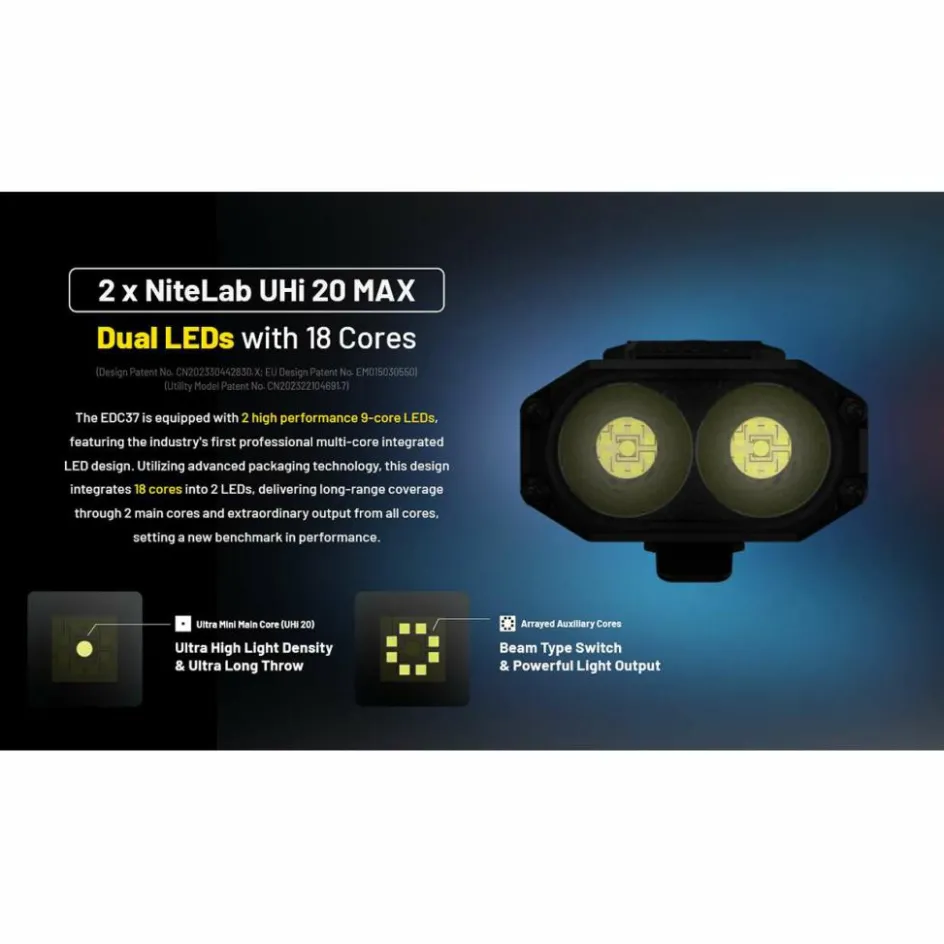 Online Nitecore EDC37 zaklamp black