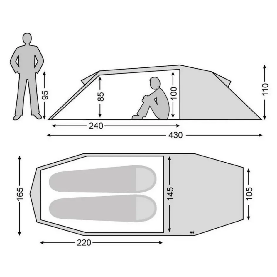 Hot Nordisk Oppland 2 SI 2.0 lichtgewicht tunneltent green