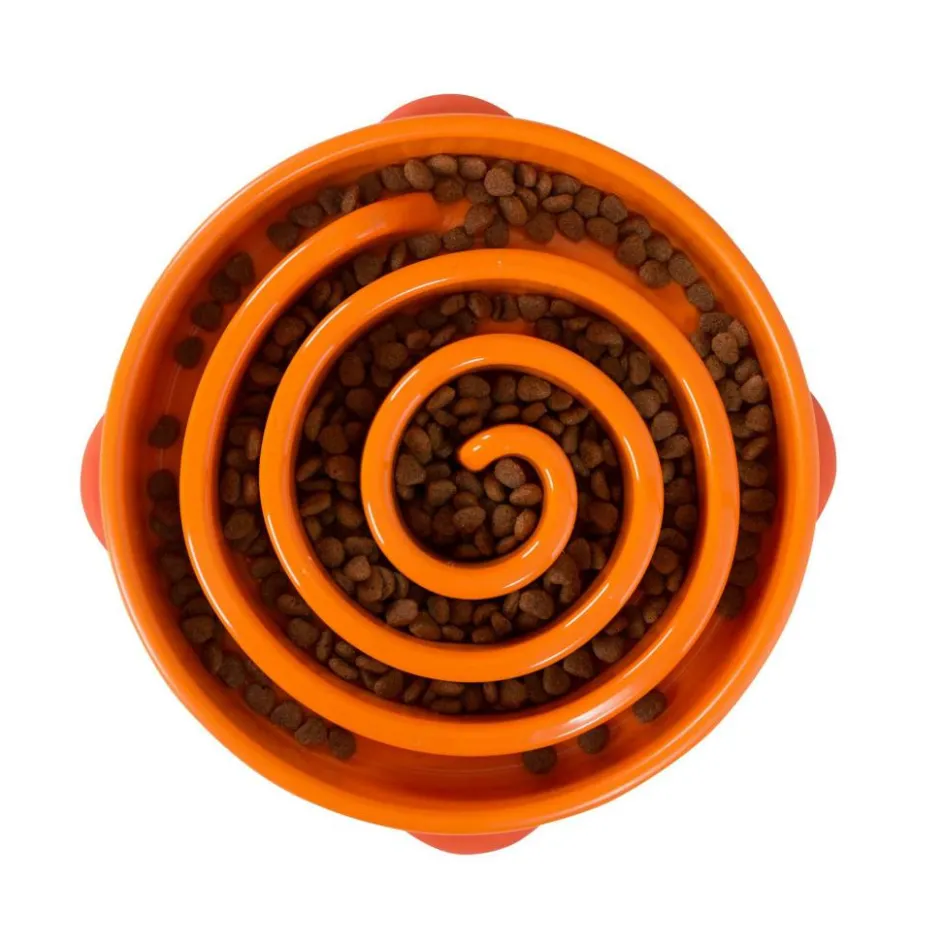 Outlet Outward Hound Fun Feeder Slo Bowl voerbak oranje