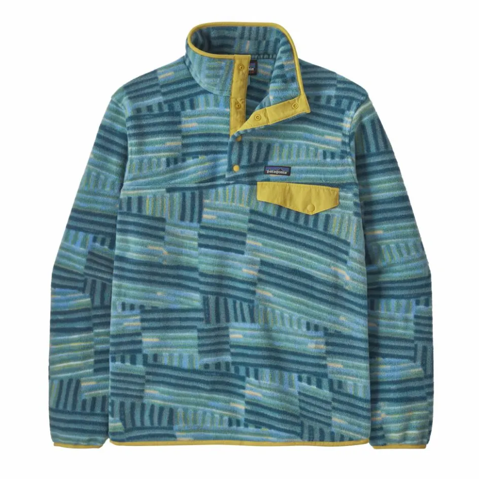 Clearance Patagonia Synchilla Snap-T fleece sweater heren quilty fitz wetland blue