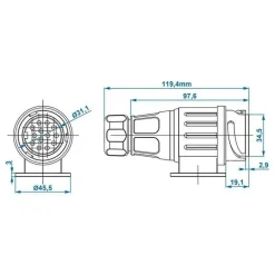Hot ProPlus 13-polige Jaeger stekker