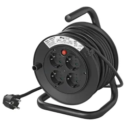 ProPlus Schuko 4-way kabelhaspel 15 meter