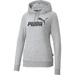 Online Puma Essentials Logo hoodie dames light grey heather