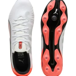 Sale Puma King Match FG - AG voetbalschoenen white silver glowing red