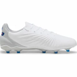 Sale Puma KING MATCH FG AG voetbalschoenen heren white bluemazing flat light grey