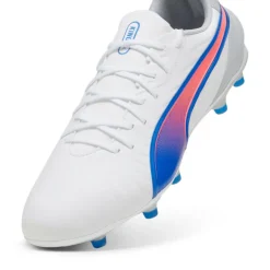 Sale Puma KING MATCH FG AG voetbalschoenen heren white bluemazing flat light grey