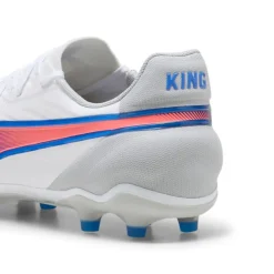 Sale Puma KING MATCH FG AG voetbalschoenen heren white bluemazing flat light grey