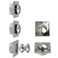 Pushlock Drukknop + buitenring vierkant mini glans chroom