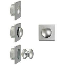 Pushlock Drukknop + buitenring vierkant mini mat chroom