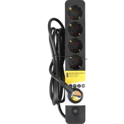 Outlet Q-Link 6-voudige stekkerdoos met schakelaar 1,5 meter  zwart