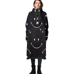 Rainkiss Classic Smile X Smiley regenponcho black white