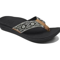 Reef Ortho Woven slippers dames black white