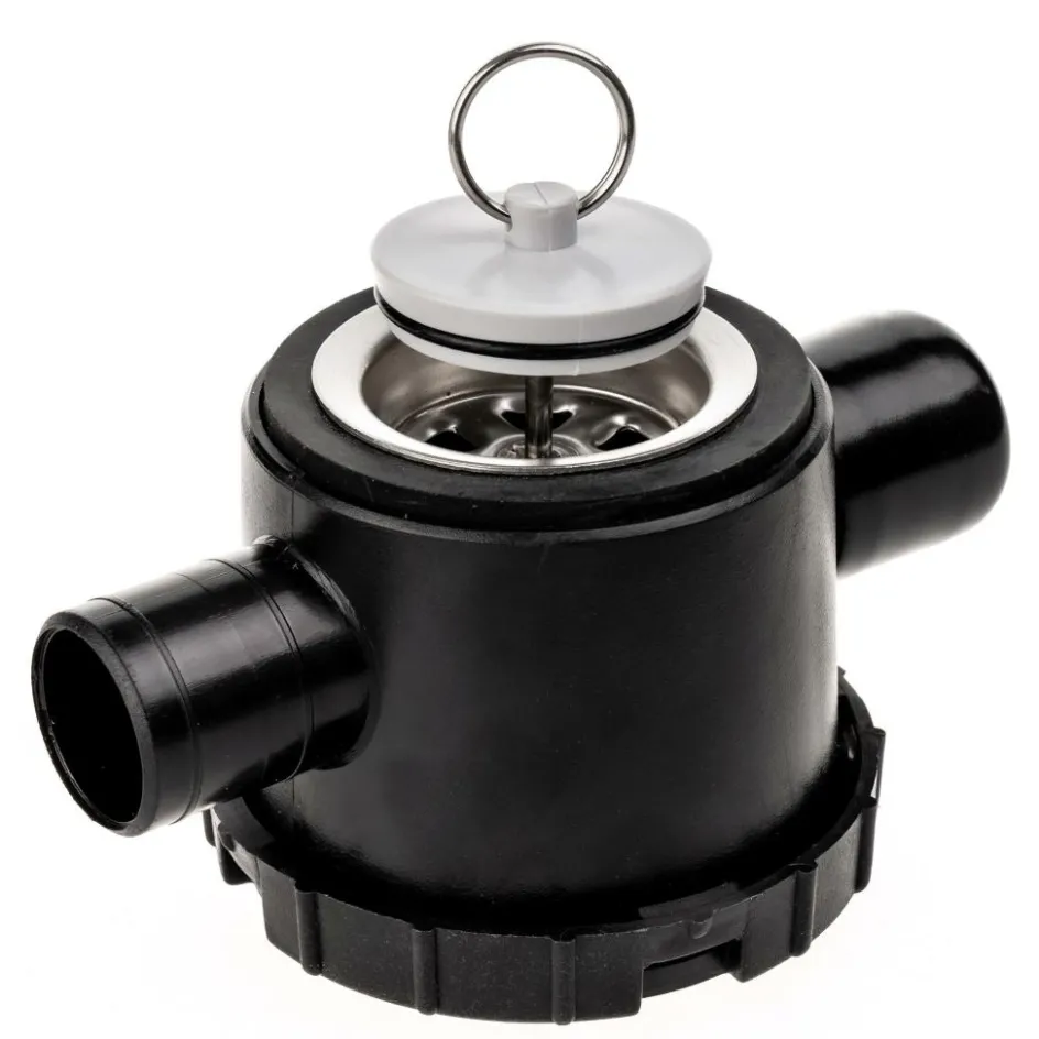 Reich Sifon dubbele afvoerplug met RVS zeefje en afsluit