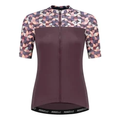 Rogelli Essential Graphic fietsshirt dames bordeaux coral