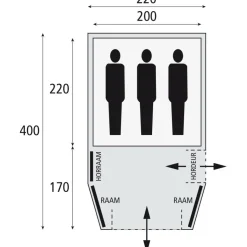 New Safarica Blackhawk 220 tunneltent grey