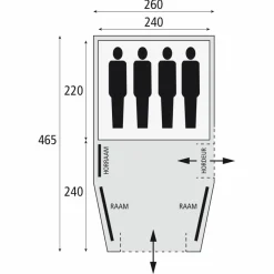 Safarica Blackhawk 260 tunneltent grey