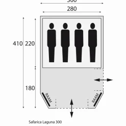 Hot Safarica Laguna 300 koepeltent grey