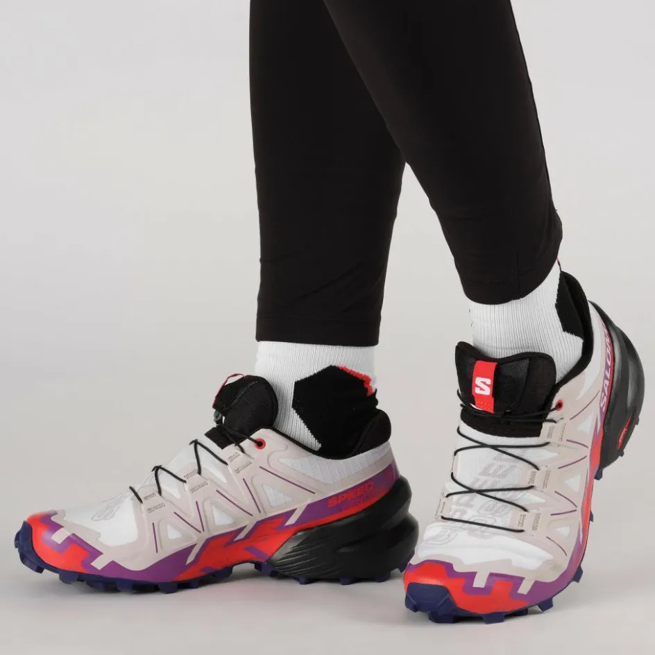 Sale Salomon Speedcross 6 hardloopschoenen dames white sparkling grape