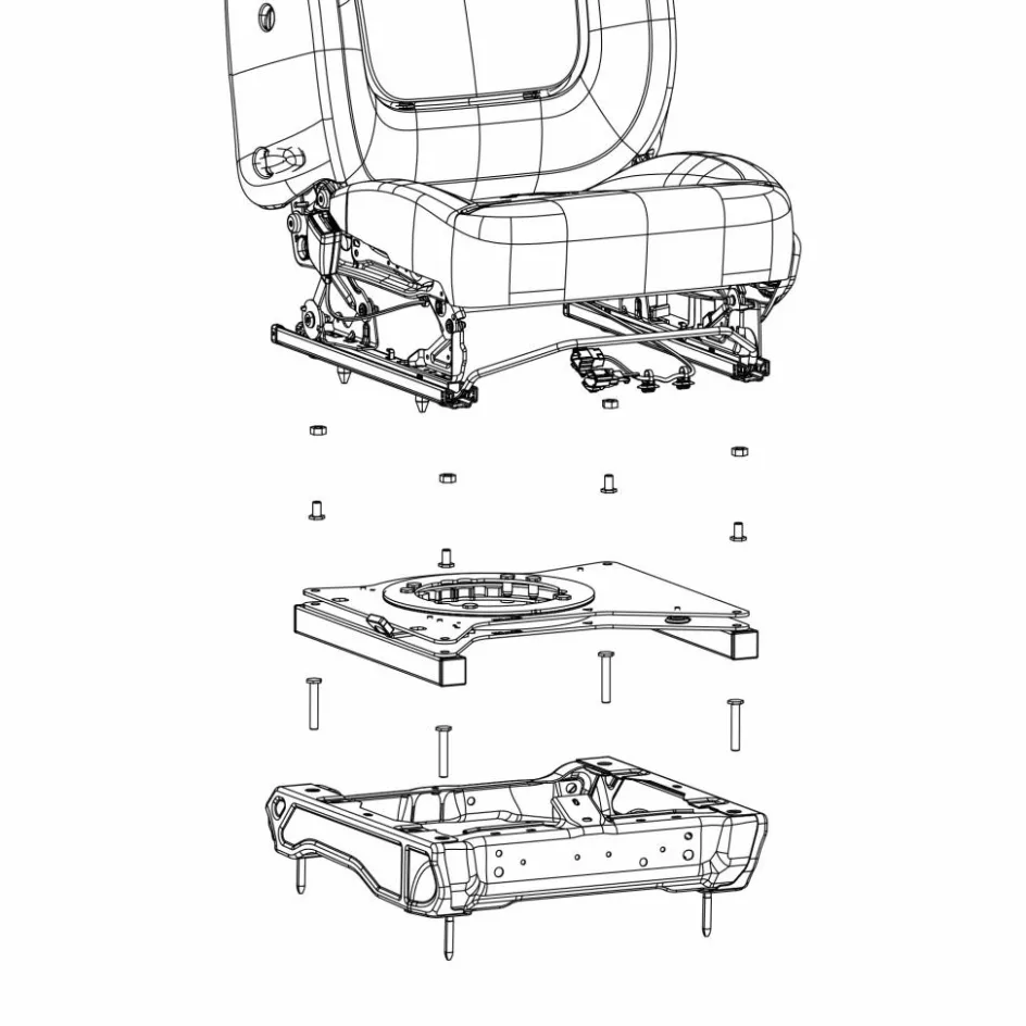 Scopema V3 Renault Trafic Opel Vivaro vanaf 2014 draaiplateau bestuurder inclusief verhoger