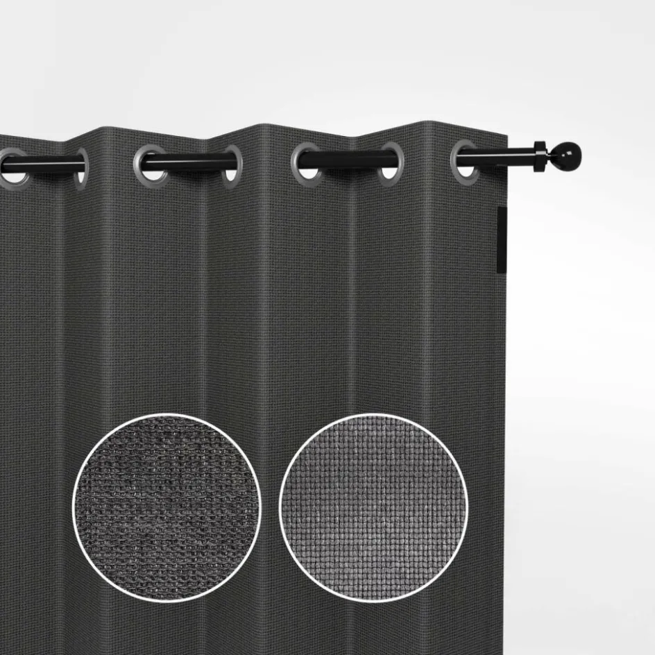 Shadow Comfort Buitengordijnen 137 x 220 cm carbon black per 2 stuks