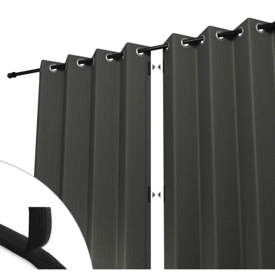 Shadow Comfort Buitengordijnen 137 x 220 cm carbon black per 2 stuks