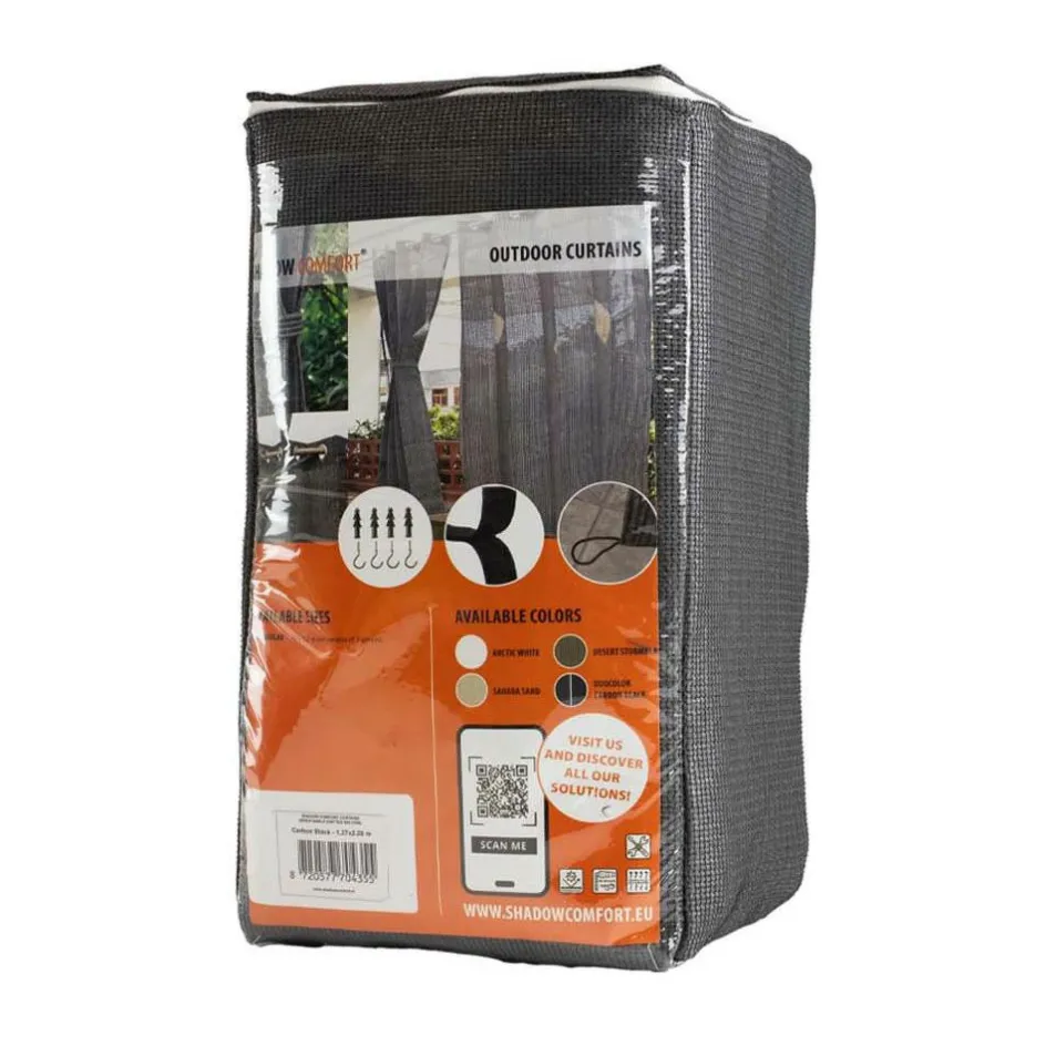 Shadow Comfort Buitengordijnen 137 x 220 cm carbon black per 2 stuks