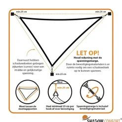 Outlet Shadow Comfort  Driehoek schaduwdoek 400 x 450 x 500 cm cool grey