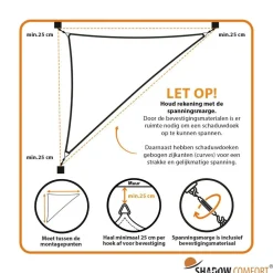 Shadow Comfort  Driehoek schaduwdoek 300 x 400 x 500 cm arctic  white
