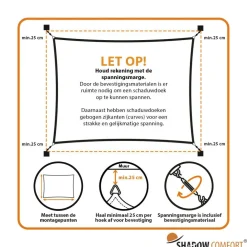 Shadow Comfort Rechthoek schaduwdoek 300 x 500 cm sahara sand