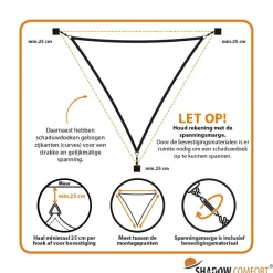 Shadow Comfort  Waterdicht driehoek schaduwdoek 400 x 400 x 400  cm grey