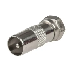 SHI Coax verloopstekker mannelijk naar F-wartel  aansluiting