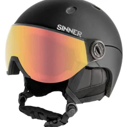 Discount Sinner TITAN VISOR skihelm matte black red