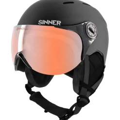 Clearance Sinner TYPHOON VISOR skihelm matte black red