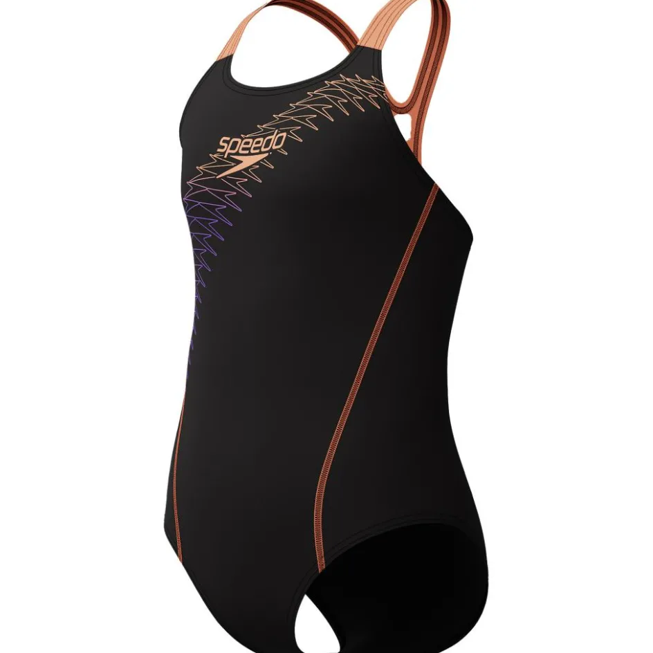 Discount Speedo Medley Logo Medalist badpak junior black peach