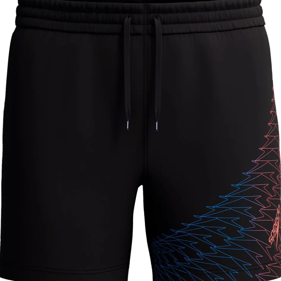 Online Speedo Medley Logo zwembroek heren black neon coral