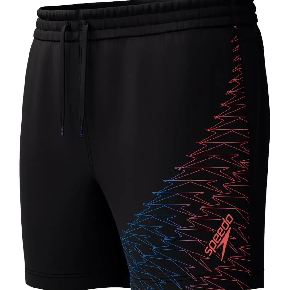 Online Speedo Medley Logo zwembroek heren black neon coral