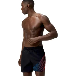 Online Speedo Medley Logo zwembroek heren black neon coral